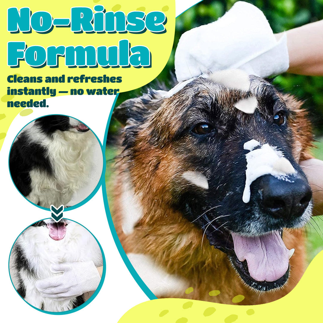 🔥 ODEIUN™ Rinse-Free Dog Shampoo Mitts – Hypoallergenic Pet Bath Wipes | 6-Pack for Easy Grooming & Sparkling Clean Fur 🐶✨