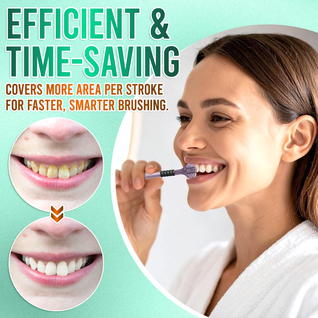 ✨ 360° Tri-Head Toothbrush: The Ultimate Clean for Braces & Sensitive Gums 🦷