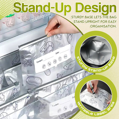 ✨ Reusable Aluminum Foil Sealable Food Storage Bags | Lock in Freshness, Prevent Leaks & Organize Your Kitchen ♻️🔒