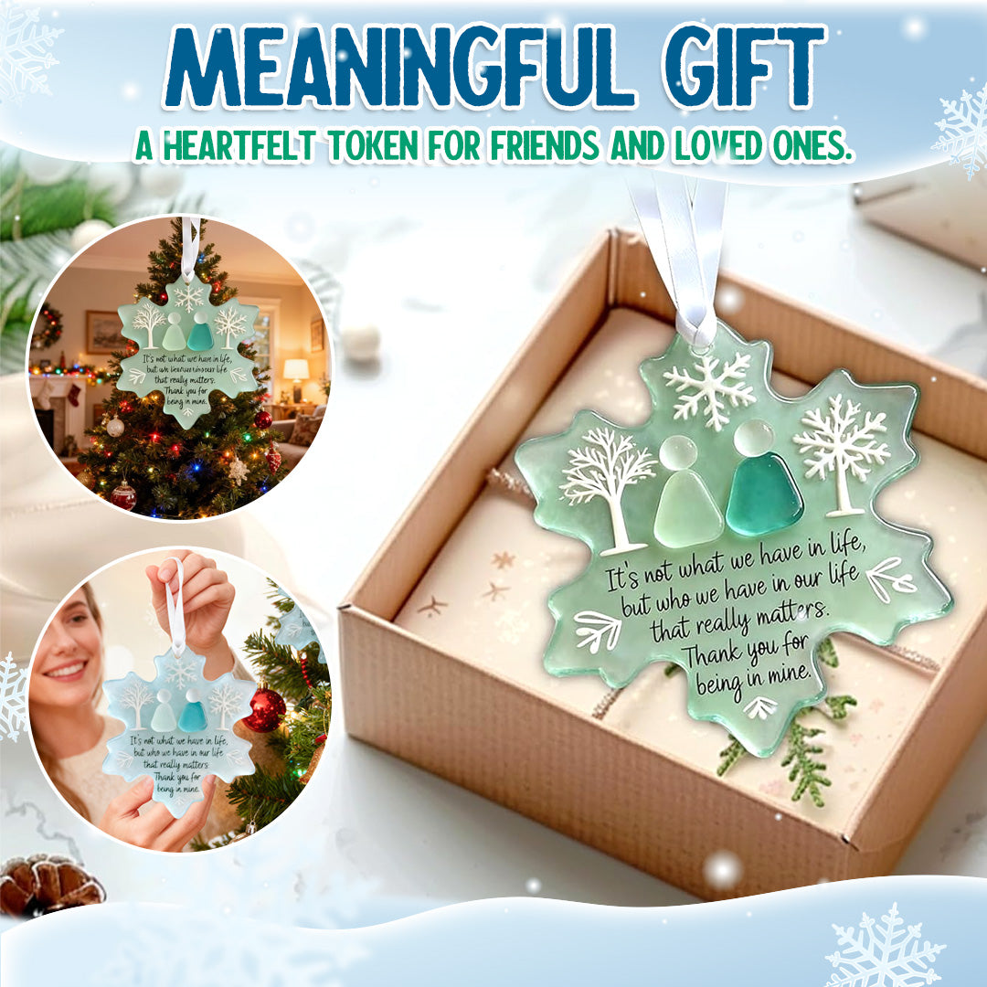 🌊 Snowflake Sea Glass Ornament ❄✨ Shaped by Nature & Crafted by Hand