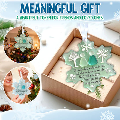 🌊 Snowflake Sea Glass Ornament ❄✨ Shaped by Nature & Crafted by Hand