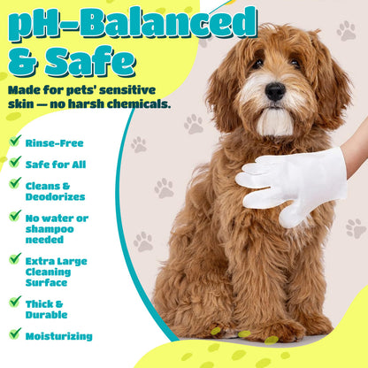 🔥 ODEIUN™ Rinse-Free Dog Shampoo Mitts – Hypoallergenic Pet Bath Wipes | 6-Pack for Easy Grooming & Sparkling Clean Fur 🐶✨