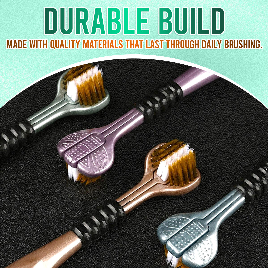 ✨ 360° Tri-Head Toothbrush: The Ultimate Clean for Braces & Sensitive Gums 🦷