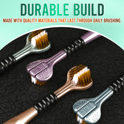 ✨ 360° Tri-Head Toothbrush: The Ultimate Clean for Braces & Sensitive Gums 🦷