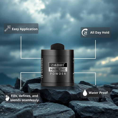 Zakdavi™ Instant Hairline & Root Concealer Powder — Natural, Waterproof Coverage for Fuller, Flawless Hair