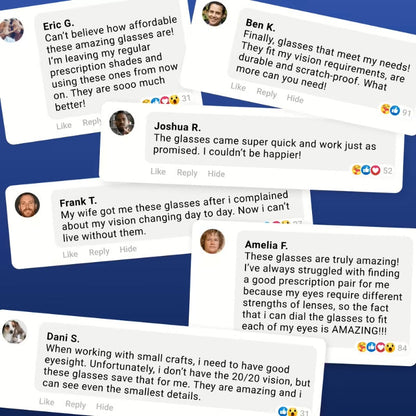 Dial Adjustable Focus Glasses – -6.0 to +3.0 Diopter Range