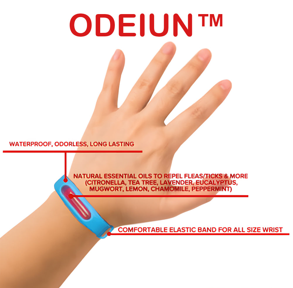 Odeiun™ Advanced Protective Insect Repellent Band-Premium Natural Anti-Flea, Tick & Mosquito Repellent Band for Outdoor Enthusiasts