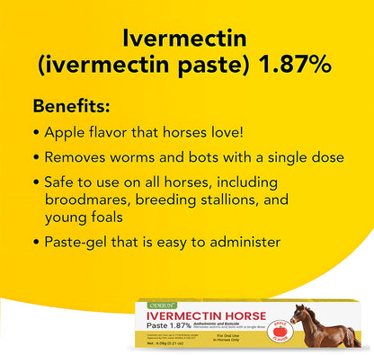 🔥 Last Day 49% OFF – Ivermectin Horse Dewormer Paste 1.87% (6.08g Tube)