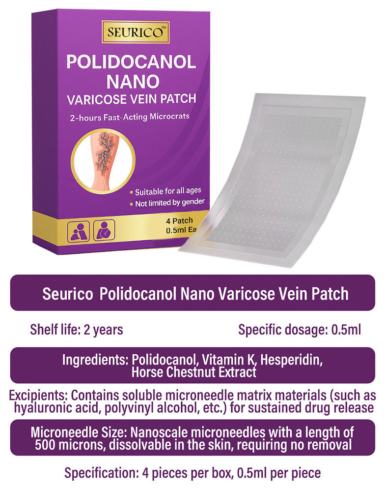 Seurico™ Polidocanol Nano Varicose Vein Relief Patch 👩🏼‍⚕️ Clinically Recommended by NICE (National Institute for Health and Care Excellence)
