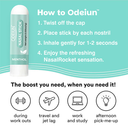 Odeiun™ Instant Relief Nasal Stick – Clear Congestion, Boost Energy & Curb Cravings Naturally