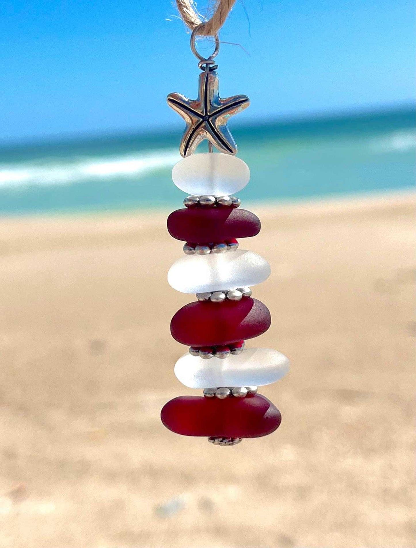 🔥Handmade Sea Glass Christmas Ornament