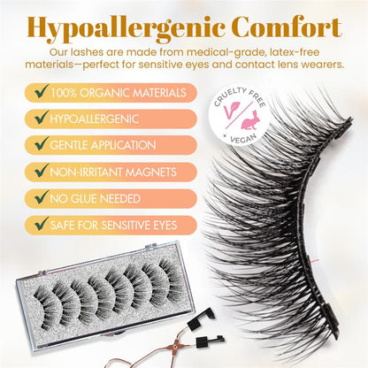 Negusy™ REUSABLE MAGNETIC EYELASH SET ✨ — No Glue, No Fuss, Just Flawless Lashes in 3 Seconds! 💨