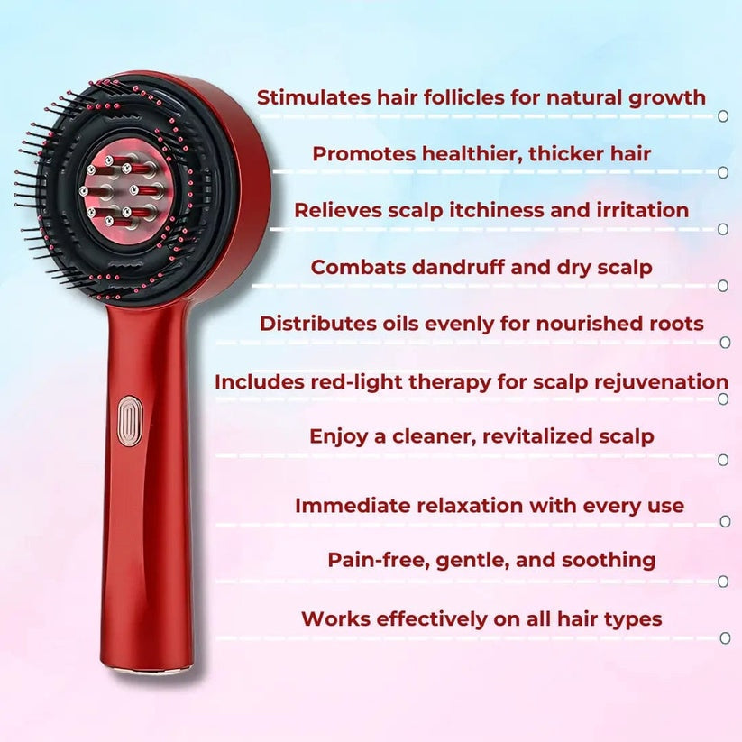 Red Light Therapy Electric Scalp Massager：Stimulate Hair Growth, Soothe Your Scalp, and Enjoy a Spa-Like Relaxation Experience!