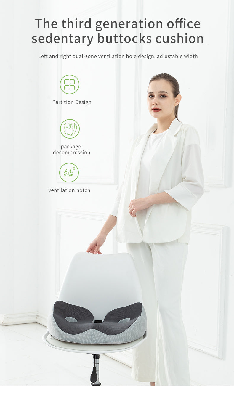 Zakdavi™ Orthopedic Ventilated Memory Foam Seat Cushion – Relieve Pressure & Sit in Comfort All Day