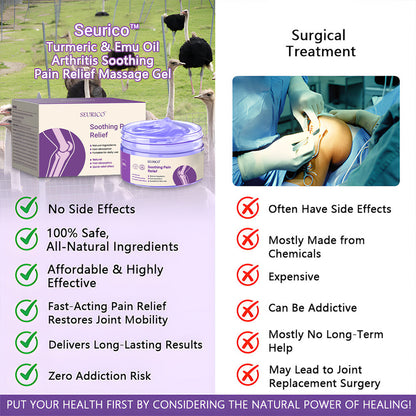 👨‍⚕️Official Store: Seurico™ Turmeric & Emu Oil Arthritis Soothing Pain Relief Massage Gel 👨‍⚕️American Orthopaedics (AAOS) Approved