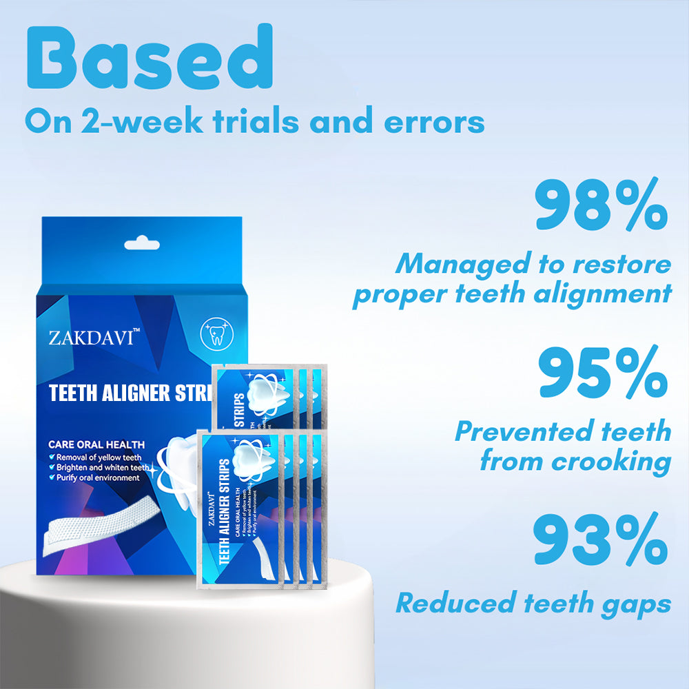Zakdavi™ Whitening & Aligning Strips – Achieve a Perfect Smile in Less Than a Month, No Braces Needed!