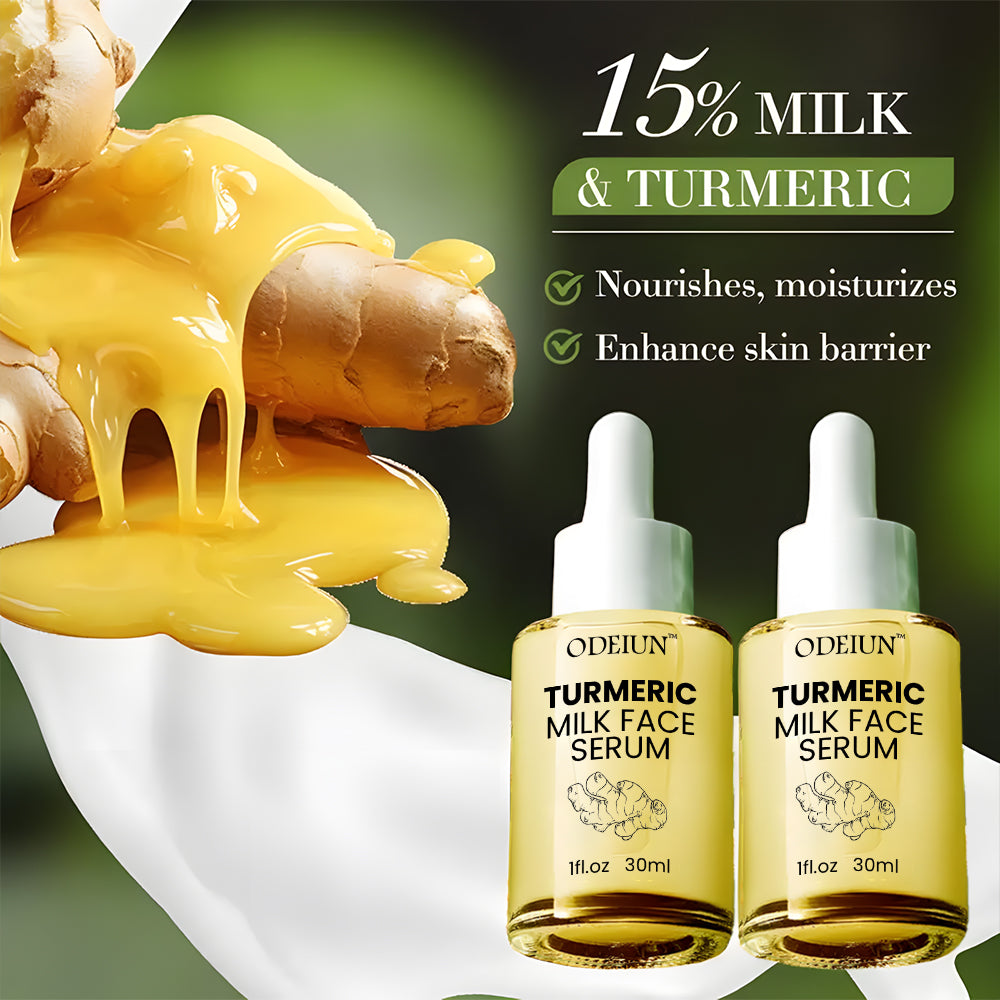 Odeiun™ Turmeric Milk Face Serum - Antioxidant Serum with Sodium Hyaluronate, Niacinamide, and Milk Extract - Anti-Aging & Skin Brightening with Curcuma Longa - 30 ml