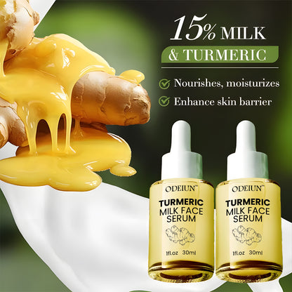 Odeiun™ Turmeric Milk Face Serum - Antioxidant Serum with Sodium Hyaluronate, Niacinamide, and Milk Extract - Anti-Aging & Skin Brightening with Curcuma Longa - 30 ml