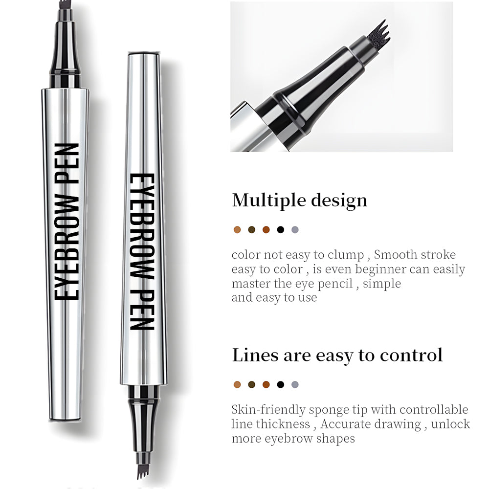 3D Waterproof Microblading Eyebrow Pen 4 Fork Tip Tattoo Pencil