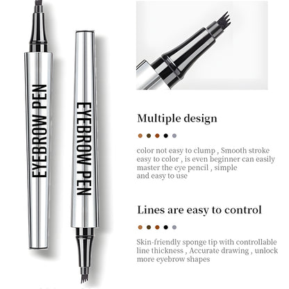 3D Waterproof Microblading Eyebrow Pen 4 Fork Tip Tattoo Pencil