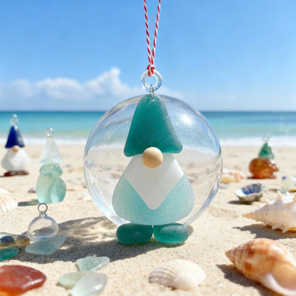 🔥Handmade Sea Glass Christmas Ornament