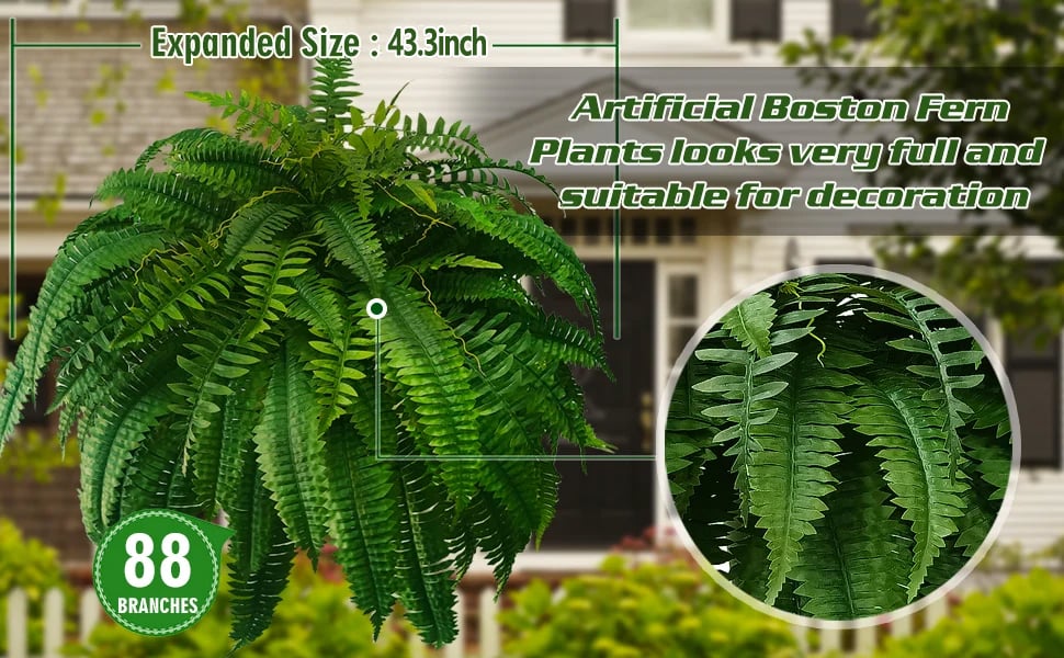 ❗❗❗Final Day! Massive 75% Discount on Sun-Defying, Hyper-Realistic Boston Ferns