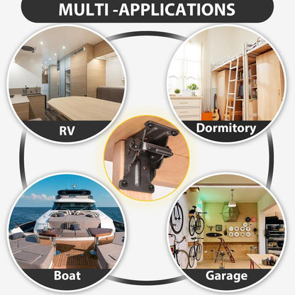 Heavy-Duty Foldable Support Brackets – 500 lbs Load, Auto-Locking Design for Tables, Beds & More