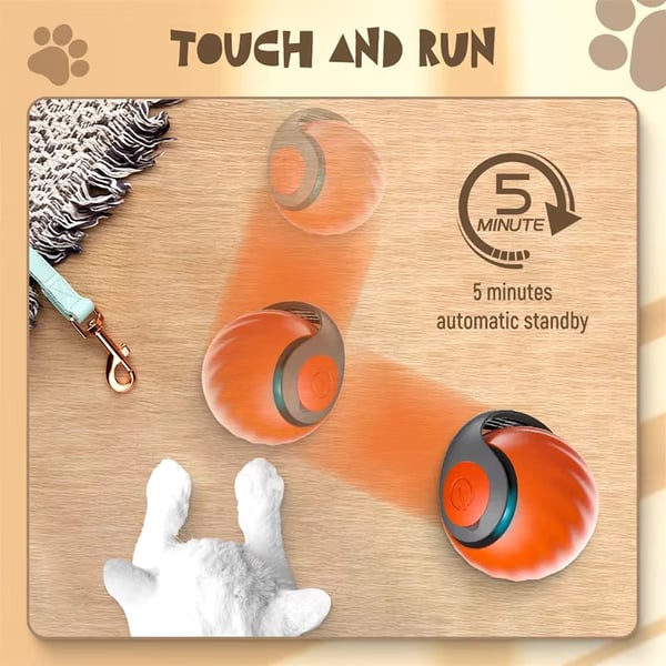 🐱Interactive Electric Roller Ball with Teasing Tail - Smart Cat Toy 🎉