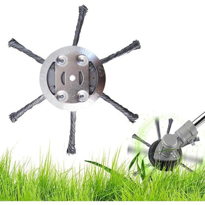 🌿 6-inch Steel Wire Brush Cutter Trimmer Head - 49% OFF! 💥 Durable & Efficient Weed Removal Tool for Lawn Care💥