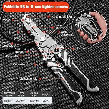 Multifunctional Folding Wire Stripper-Professional Electrician Tool