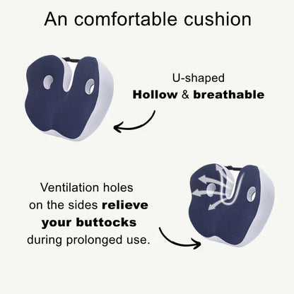 Zakdavi™ Orthopedic Ventilated Memory Foam Seat Cushion – Relieve Pressure & Sit in Comfort All Day