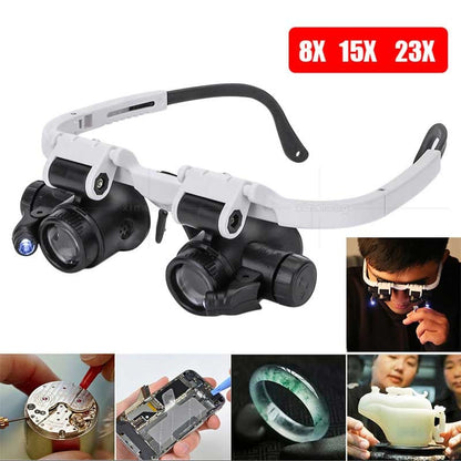 LED Glasses Magnifier 8x 15x 23x
