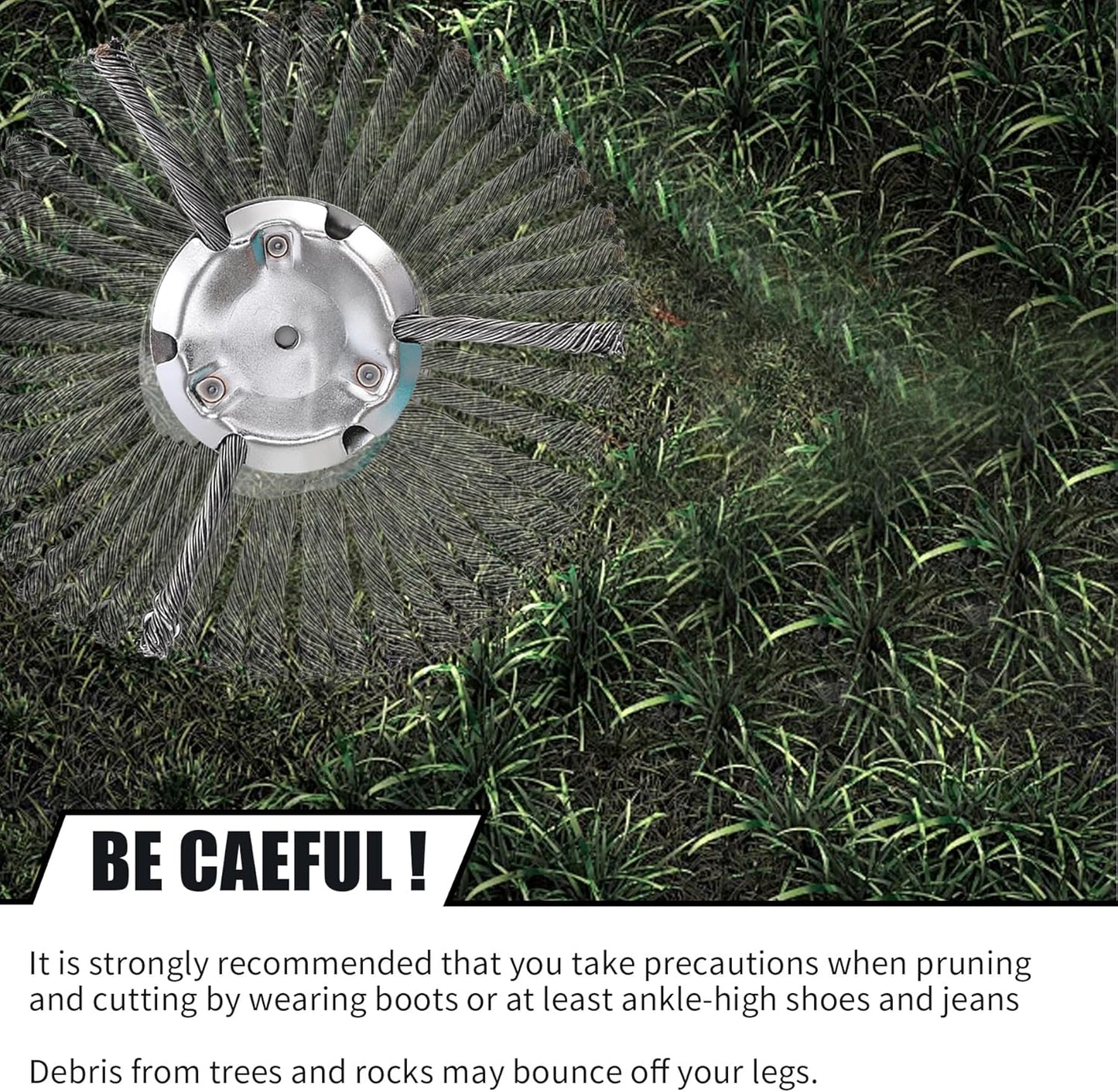 🌿 6-inch Steel Wire Brush Cutter Trimmer Head - 49% OFF! 💥 Durable & Efficient Weed Removal Tool for Lawn Care💥