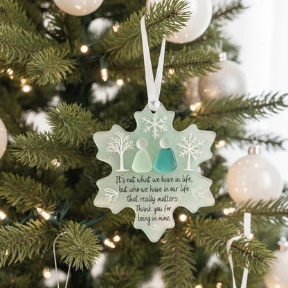 🌊 Snowflake Sea Glass Ornament ❄✨ Shaped by Nature & Crafted by Hand